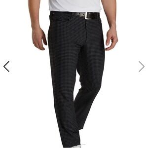 FootJoy Men's Size 36 / 30 Black Grey Plaid Golf Pants FJ Athletic Fit Stretch